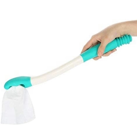 𝅺Fanwer Long Reach Toilet Aid Teal and White - Picture 1 of 5